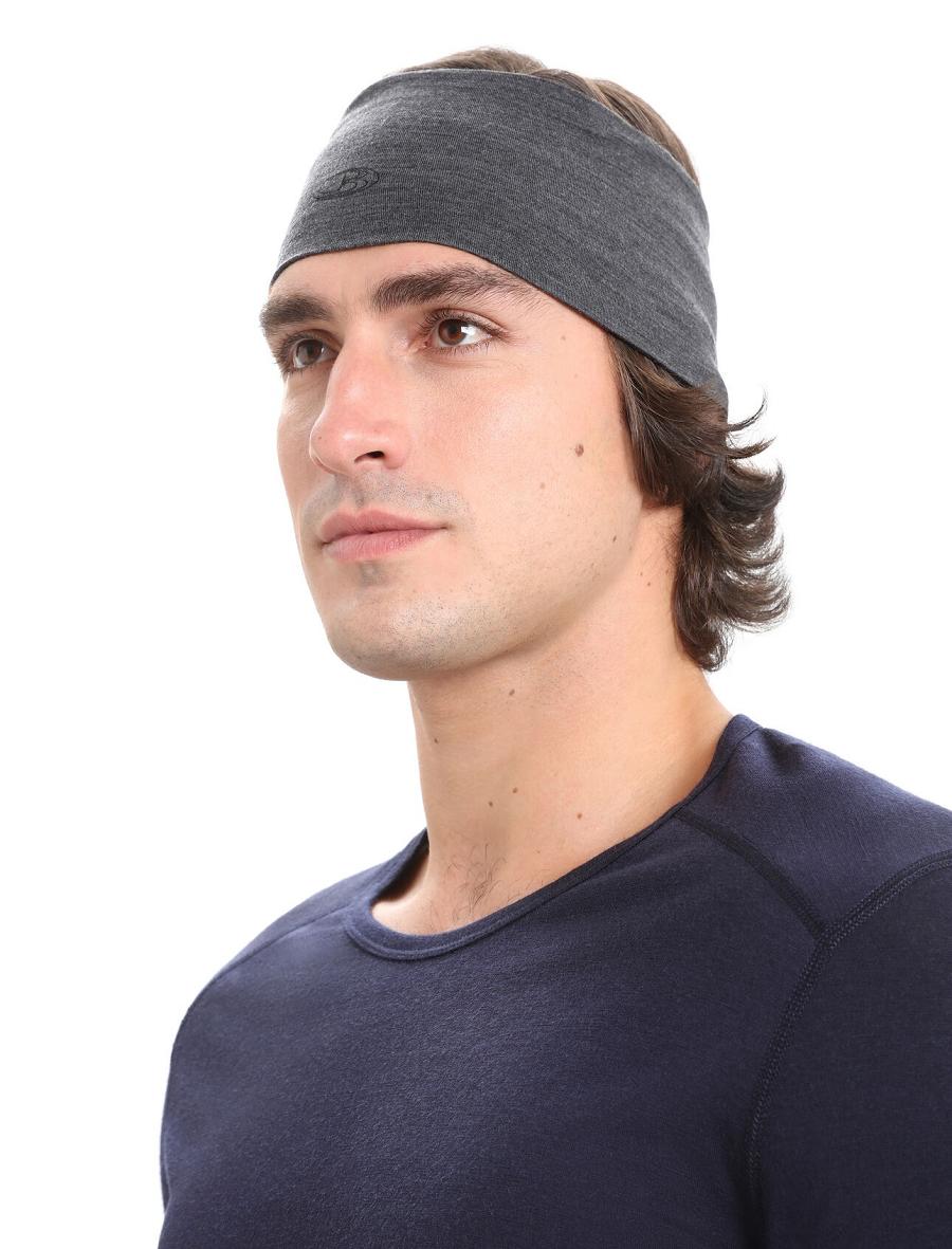 Jet Heather Men's Icebreaker Unisex Merino Chase Headband | USA 1078RVDW